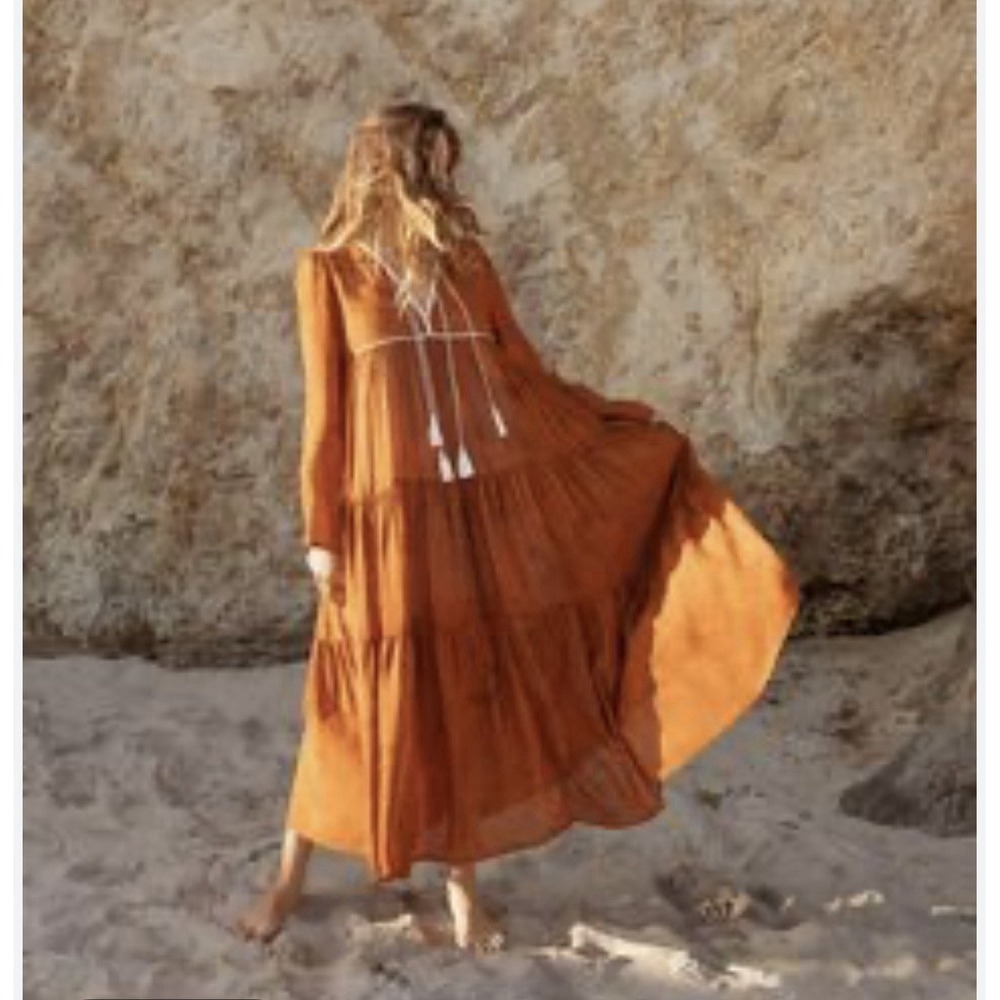 Christy‎ Dawn Paloma Maxi Dress Women's Small Hippie Bohemian Luxury Lined